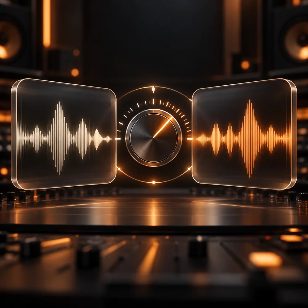 A source waveform connected to a circular pitch adjustment dial